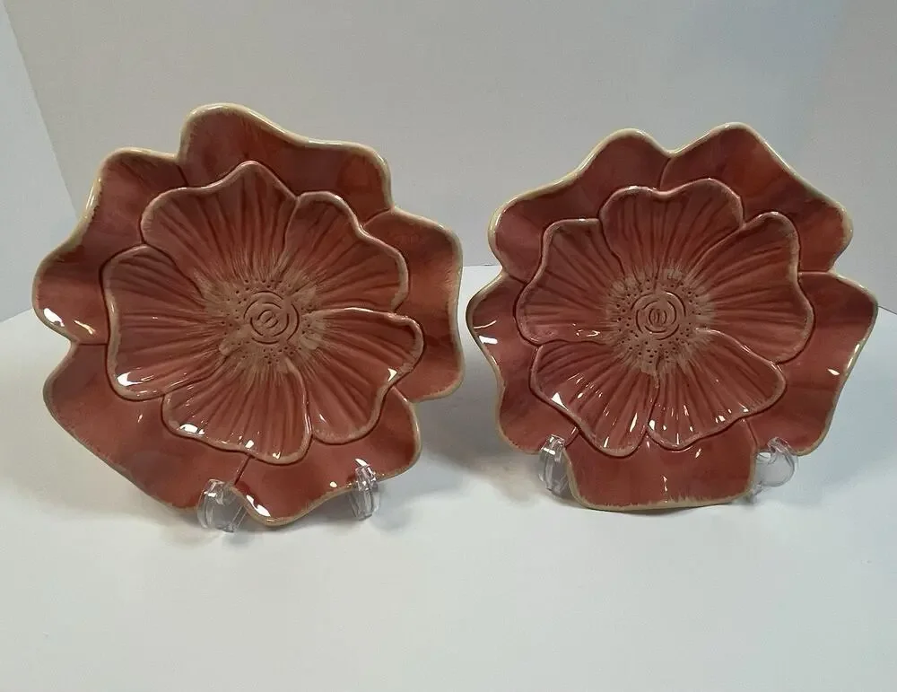 Set Of 2 Vintage Collectible Special Place Pink Floral 8.5” Plates
